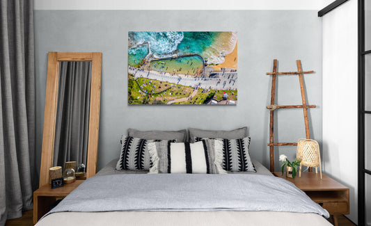 North Bondi Rockpool Aerial Art Print